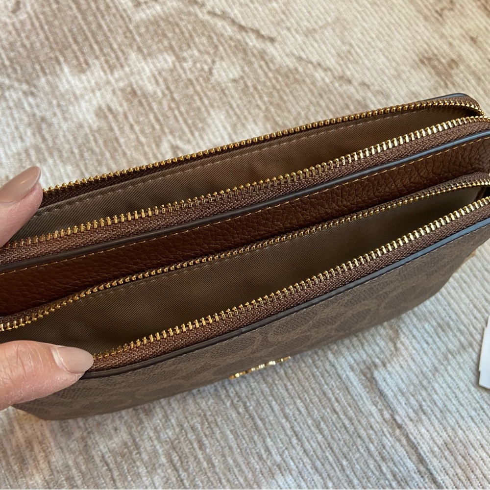 Coach Signature Brown Wristlet - Picture 6 of 7